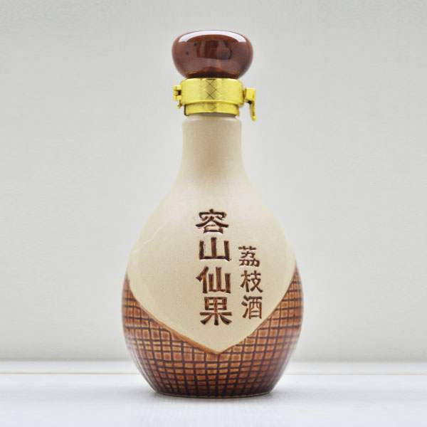 甘肅容山仙果素燒陶瓷酒瓶