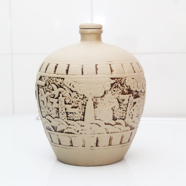 內蒙古白泥素燒陶瓷酒瓶