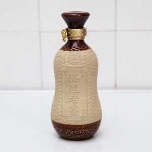 裕祖老窖素燒陶瓷酒瓶
