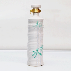 高檔竹紋陶瓷酒瓶