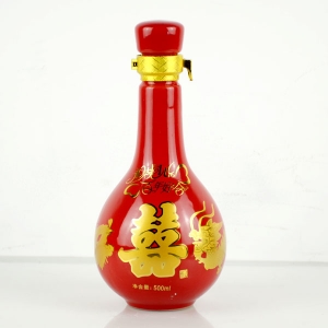 喜字高檔陶瓷酒瓶